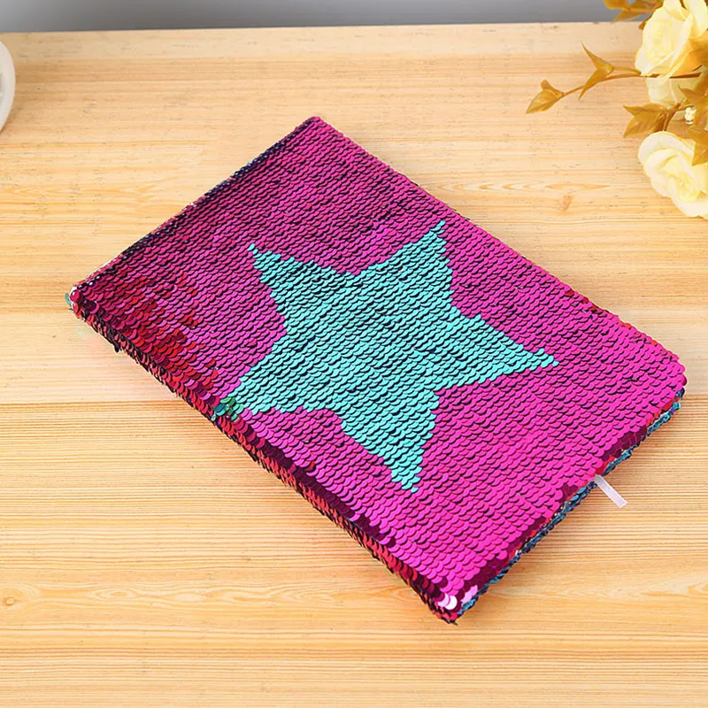 1pcs Creative Colorful Sequins Mermaid Pattern Notebook Daily Memos Notepad Fashion Office School Stationery Supplies