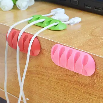 

Desktop 5 Slot Adhesive Earphone Cable Clip Cord Management Organizer Holder Cable Holder Cable Organizer держатель проводов