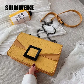 

Stone Pattern PU Leather Crossbody Bags For Women 2020 Small Shoulder Messenger Bag Female Luxury Chain Handbags and Purses 1X17