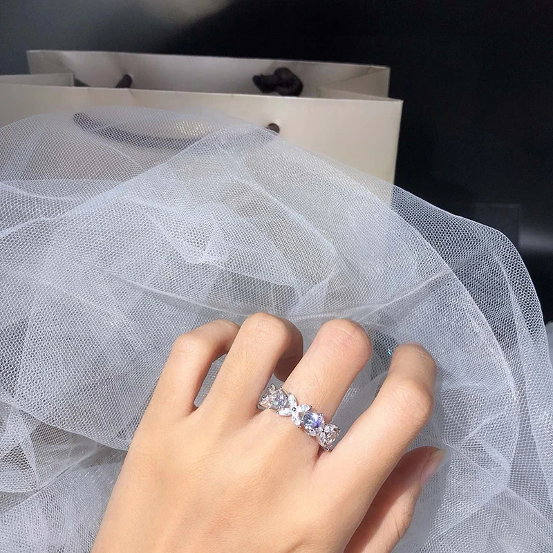 Популярный бренд, чистое 925 пробы Серебряное ювелирное изделие для женщин, 925 серебряные кольца, обручальное кольцо с цветком сакуры, обручальное серебряное кольцо