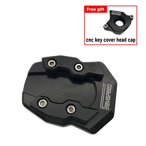 Черный SEMSPEED N-MAX155 комплект подстраиваются под стопу сбоку подставки ключи Кепки замок чехол для ключей Защитная крышка для NMAX 155 150 125 - Цвет: Черный