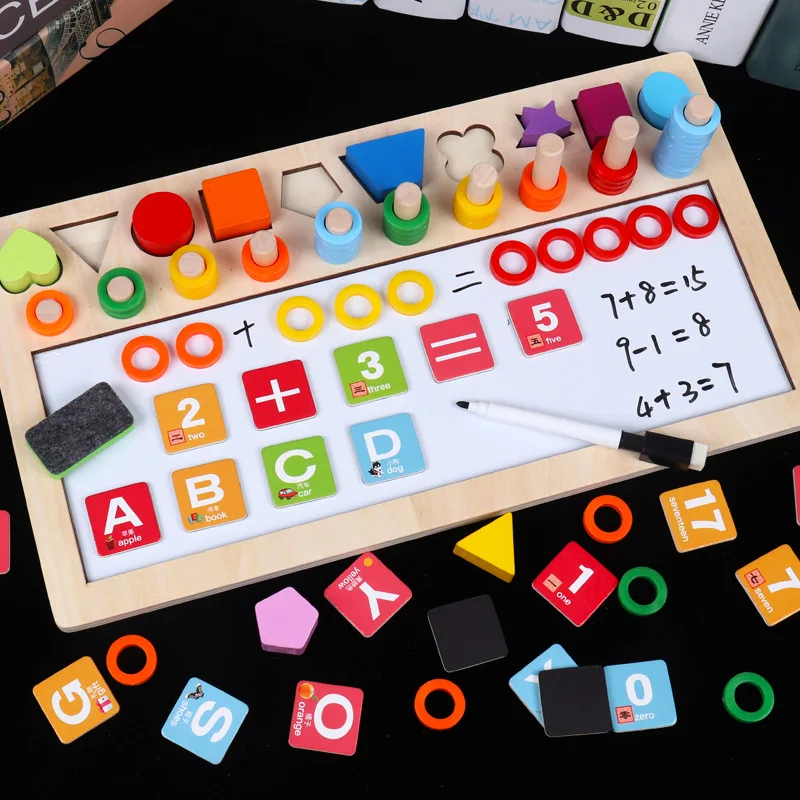 

Three-in-One Numbers Board Children Magnetic Drawing Board Elementary School Mathematics Teaching Aids Montessori Early Childhoo