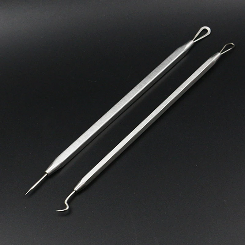 Description Picture 2 of item2pcs/set new developed fly tying bodkins tools kit straight tip&hooked tip assorted 304 stainless steel material fly tying tools