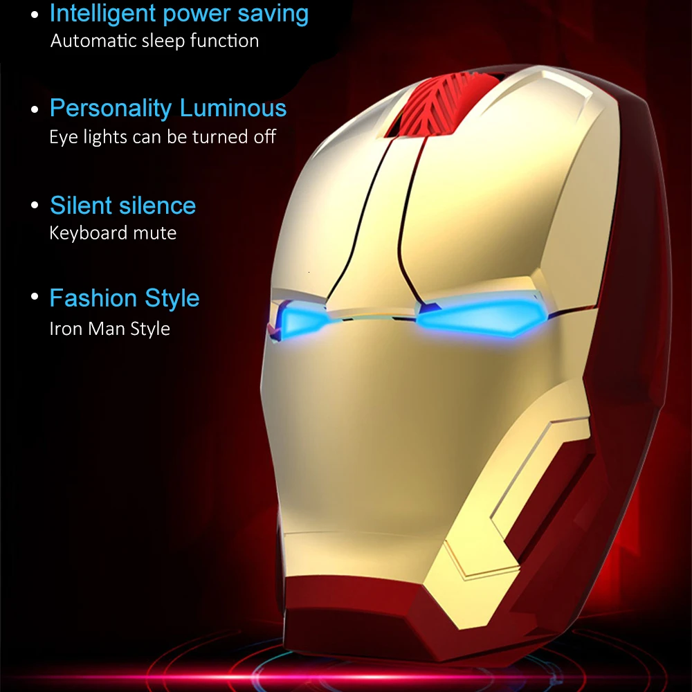 Беспроводная игровая мышь CHYI Iron Man оптическая Бесшумная 800/1200/1600/2400 DPI USB