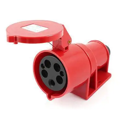 

380V/415VAC 32A IP44 3P+E+N IEC309-2 Industrial Socket Red Black