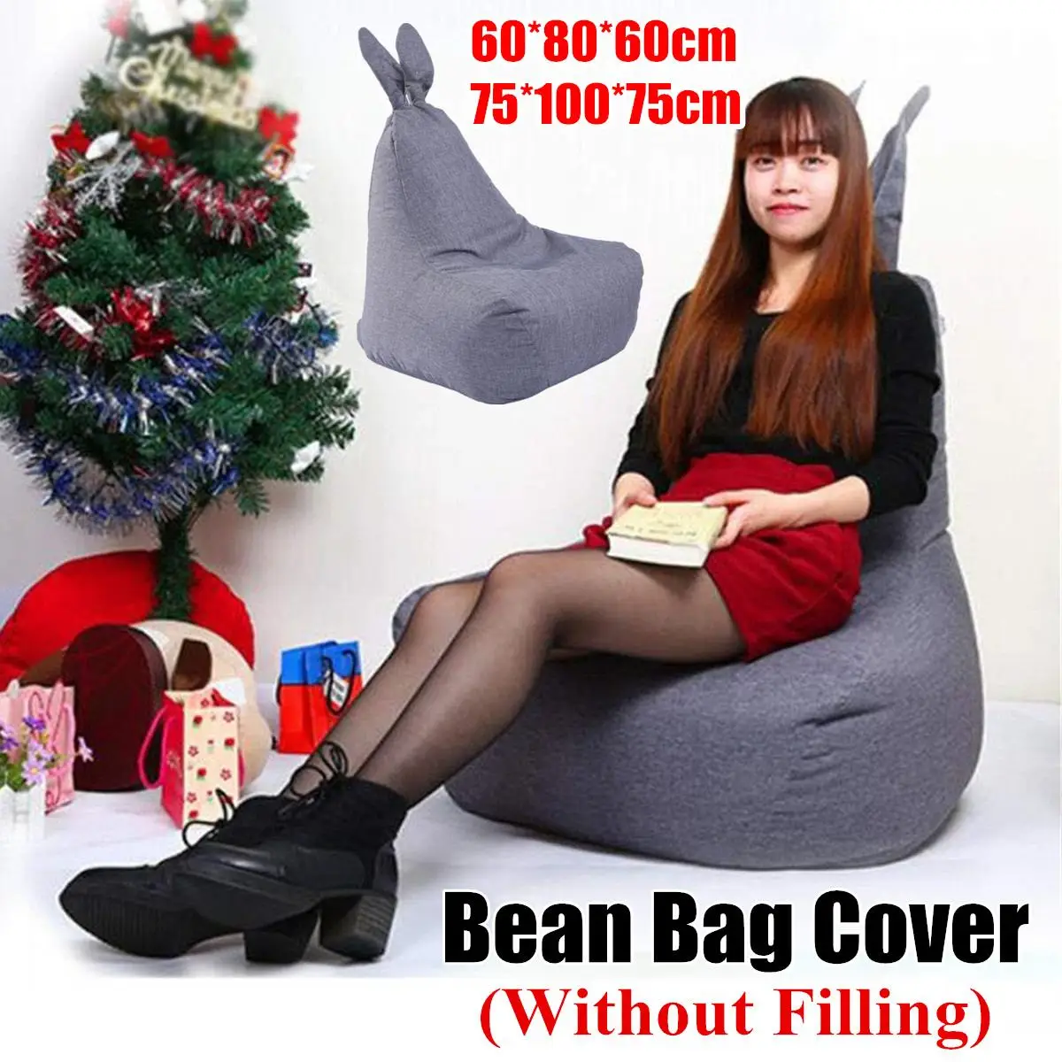

Large Small Lazy Rabbit Shape Oxford Cloth Sofas Cover Chairs without Filler Lounger Seat Bean Bag Pouf Puff Couch Tatami