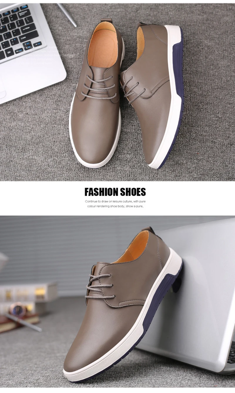 Merkmak Brand New Summer Breathable Men Leather Casual Shoes Plus Velvet Warm Winter FLats Fashion Lace-up Big Size Walking Shoe