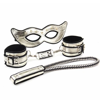 

3Pcs/set BDSM Toys Queen Femdom Role Playing Handcuffs Blindfold Whip Couples Flirting Bondage Bundled Adults Sex Games Toys