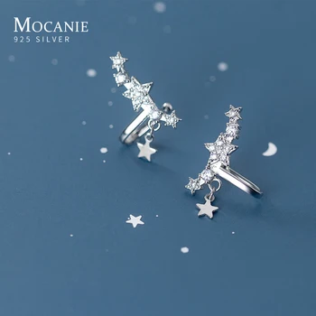 

Modian Genuine 925 Sterling Silver Twinkling Zircon Stackable Star Clips Earring for Women Fashion Weddding Party Fine Jewelry