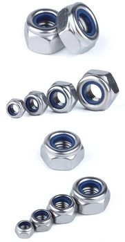 

DIN985 M2 M2.5 M3 M4 M5 M6 M8 304 Stainless Steel Nylon Self-locking Hex Nuts Locknut Slip Lock Nut HW020