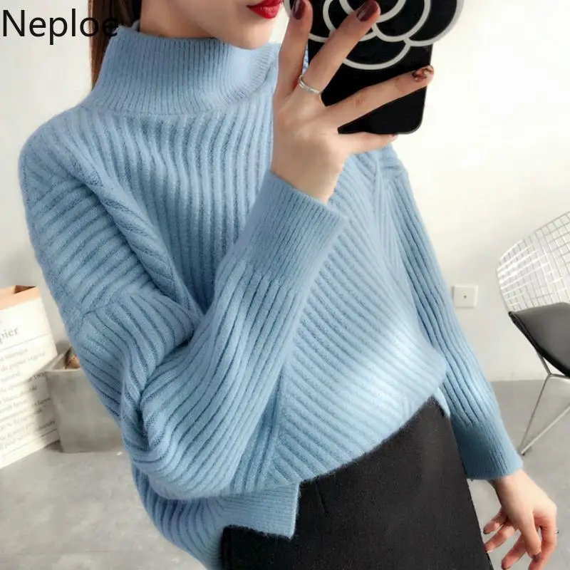 Neploe осень зима невысокая горловина свитер для женщин толстое дно Pull Femme свободные мягкие корейские пуловеры 46737