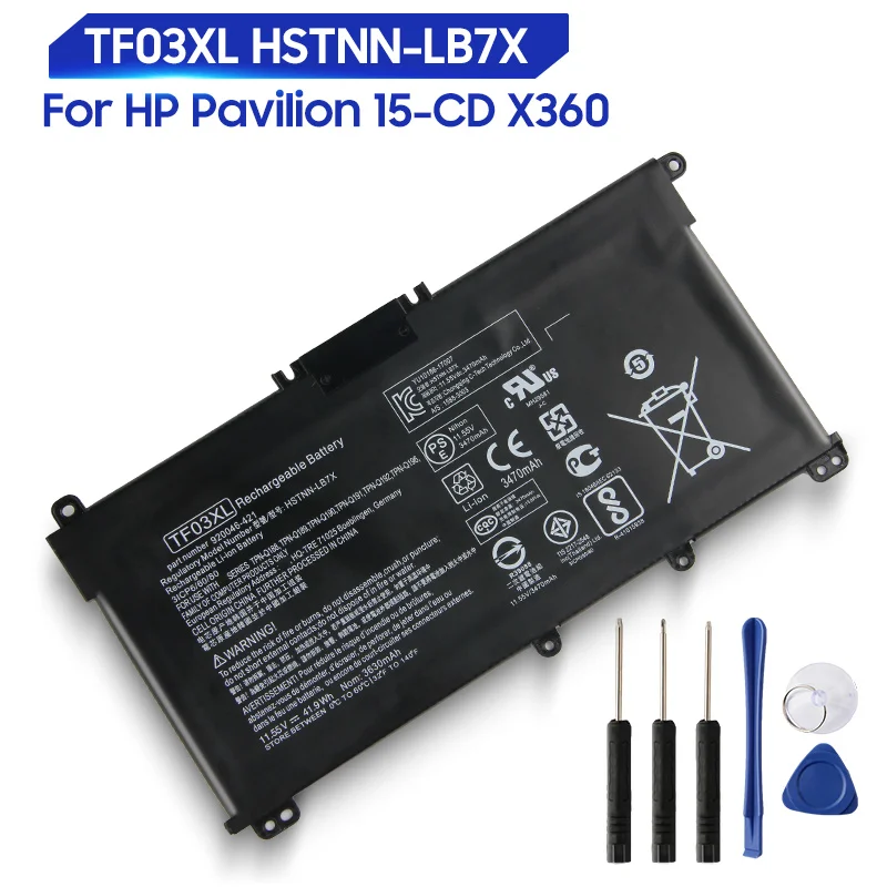 

Original Replacement Battery For HP Pavilion X360 14-CD Series HSTNN-LB7J HSTNN-LB7X Q188 Q190 TF03XL Genuine Battery 3630mAh