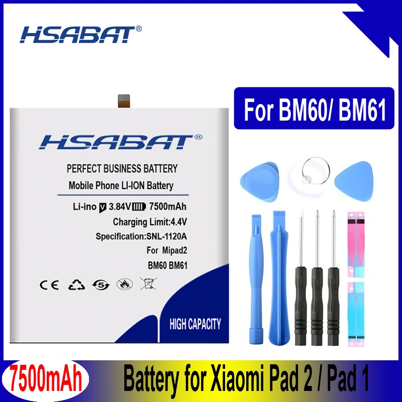 HSABAT 7500 мАч BM60 BM61 Аккумулятор для Xiaomi mi Pad 1 mi pad 1 A0101 Xiao mi Pad 2 mi pad 2 7,9 дюйма