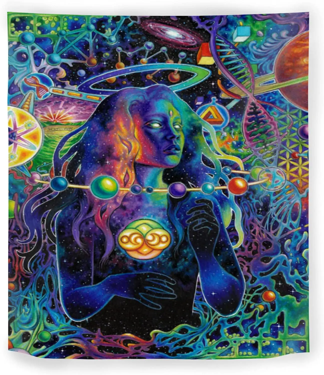 Психоделические планеты Trippy Art искусство стен для девочек и подростков