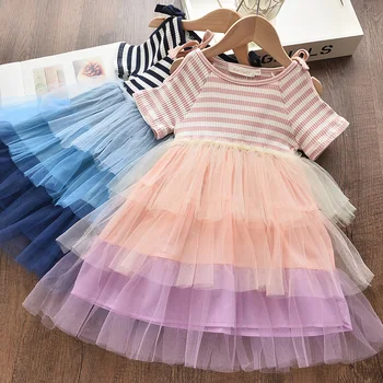 

EACHIN Girls Dresses Summer Kids Fashion Princess Off Shoulder Dress Grils Dresses Tulle Ball Gown Dress Birthday Party Dresses