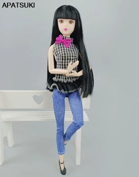 買取 1 セットファッション洋服人形バービー人形の衣装格子縞のトップのための 1:6 Bjd人形 1/6 ドールハウスアクセサリー