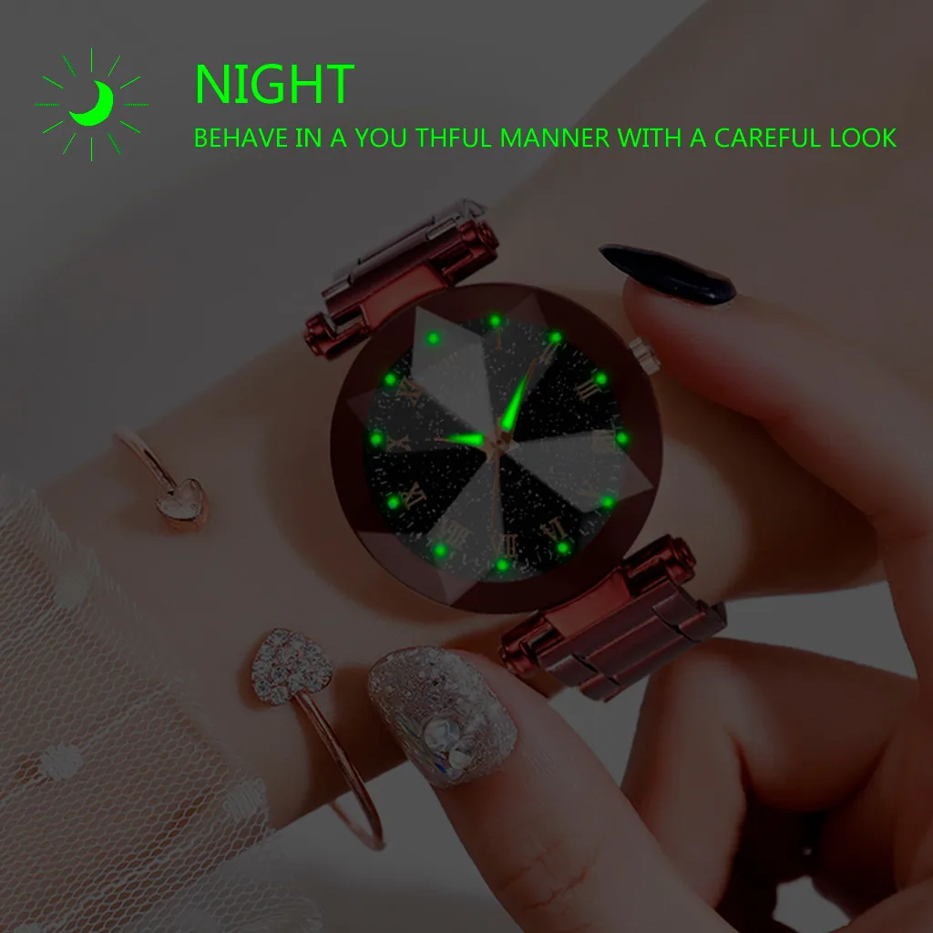 Luxury Ladies Watch Starry Sky Stainless Steel Bracelet Watches For Women Crystal Analog Quartz Wristwatches Sports Dress Clock