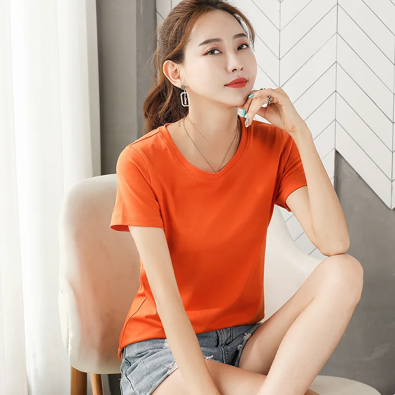 Модная женская футболка серая с коротким рукавом и v образным вырезом свободная