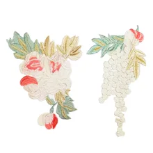 Аппликация на вырез горловины ткань шитье ремесло отделка DIY белый кружевной Цветочный Воротник Виноградная вышивка нашивки