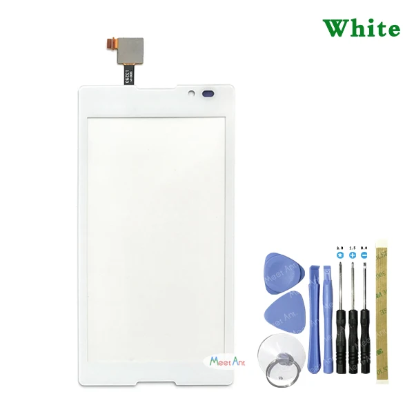 white With Tool Высокое качество 5," для sony Xperia C S39H C2304 C2305 сенсорный экран дигитайзер Передняя стеклянная линза сенсорная панель - Цвет: white With Tool
