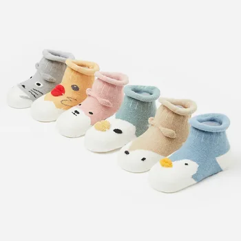 

Kids Toddler Baby Girls Boys Cartoon Animal Autumn And Winter Thick Warm Anti-Slip Socks Kids Infant Warm Socks 0-3 Years