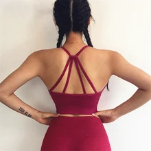Salspor энергии бесшовный Спортивный Бюстгальтер Для Йоги Для женщин Фитнес дышащие кроссовки спортивные туфли высокого стрейч нижнее бельё для девочек противоударный с низким вырезом на спине спортивный бюстгальтер