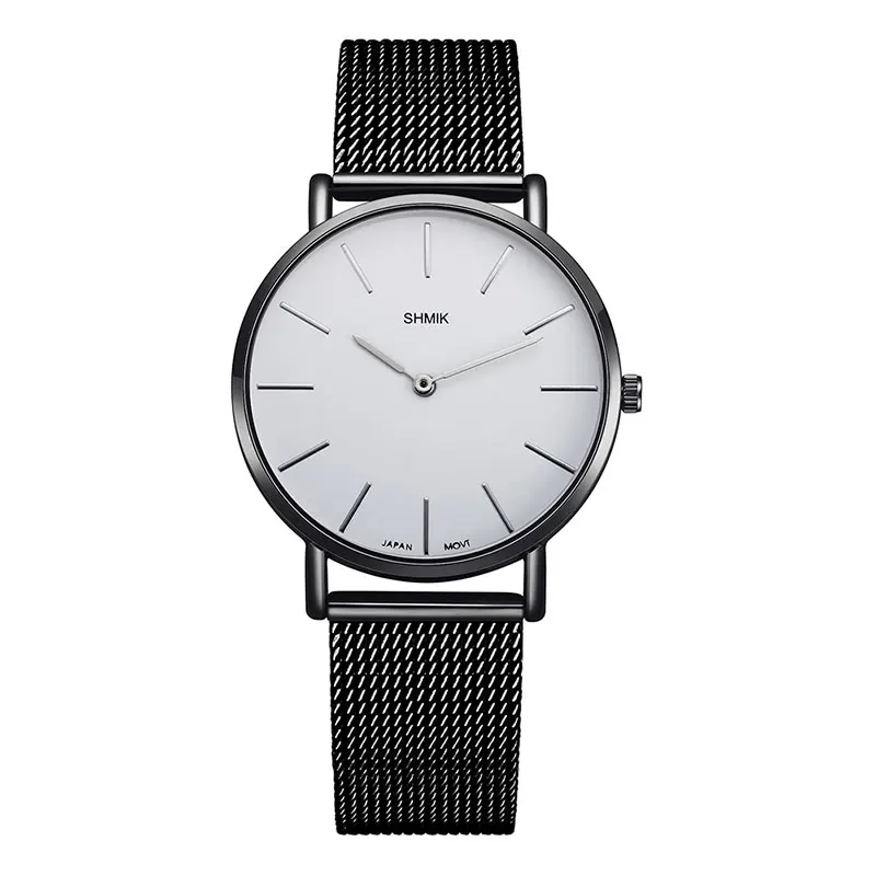 Black Black Silver Reloj Mujer люксовый бренд женские горячие кварцевые наручные часы из нержавеющей стали сетки модные женские часы - Цвет: Black Black Silver