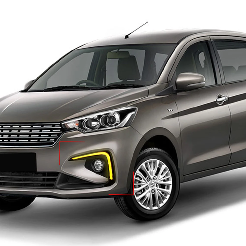 CSCSNL 1 пара для Suzuki Ertiga Светодиодный дневной ходовой светильник DRL противотуманная фара крышка фары желтый указатель поворота