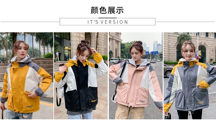 Зима, стиль, корейский стиль, Harajuku стиль, свободный крой, для студентов, толстая, плюс бархат, рабочая одежда, овечья шерсть, хлопок, пальто для женщин