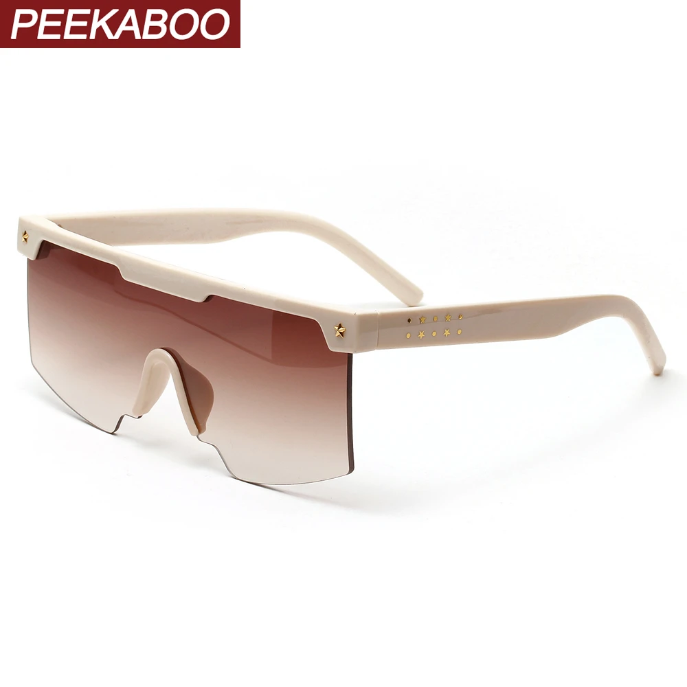 ないいないばあハーフフレームの女性サングラスワンピース黒ベージュ 夏特大サングラス男性 Uv400 スターアクセサリー Men S Sunglasses Aliexpress