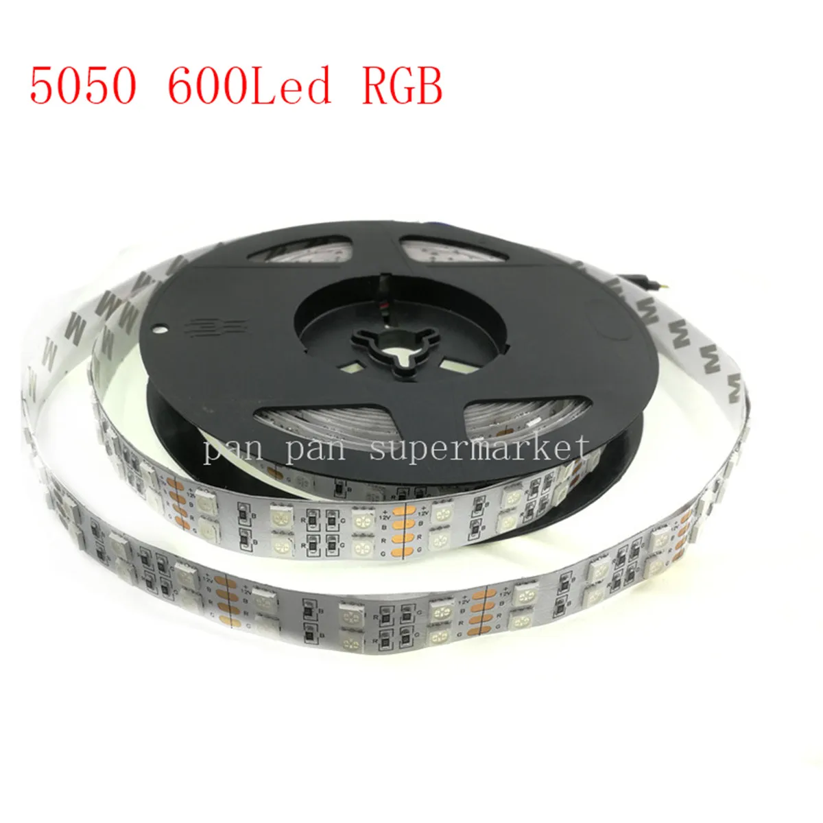 DC 12V 600Led 120led/m Водонепроницаемая SMD 5050 RGB Светодиодная лента двухрядная гибкая лента светильник с питанием