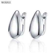 MAIKALE, простые маленькие глянцевые серьги-гвоздики для женщин, золотые/серебряные зеркальные металлические массивные серьги, Женские ювелирные аксессуары