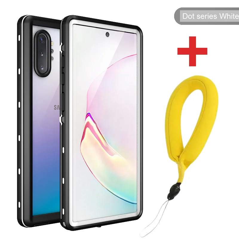 White and Strap IP68 Водонепроницаемый чехол для samsung Galaxy Note10 Plus, чехол для дайвинга, плавания, водостойкий Чехол для samsung Note 10+ оболочка - Цвет: White and Strap