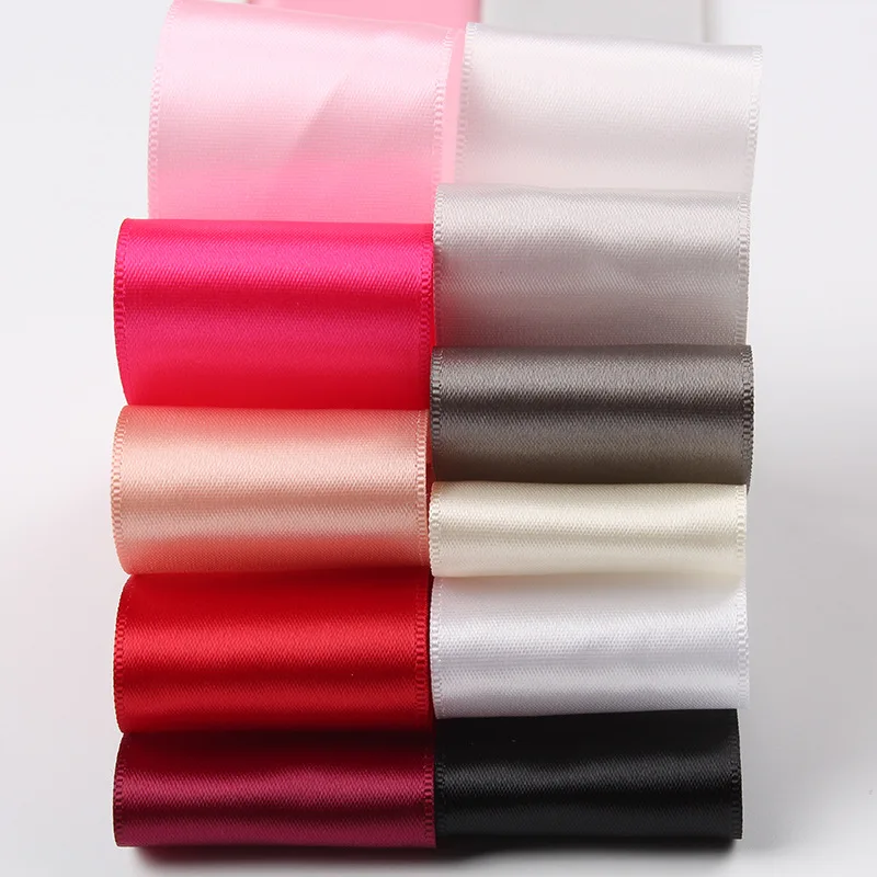 Satin Ribbon 100Yards 6mm 9mm 13mm 16mm 19mm 25mm 38mm Single Face Solid Color DIY
