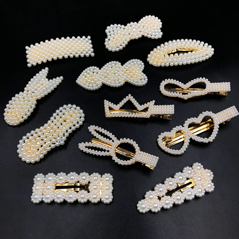 2021 Hair Clip Set Simulated-pearl Clips &amp Pins For Women Girls Fashion Female Headwear Barrette Accessories Wholesale | Украшения и
