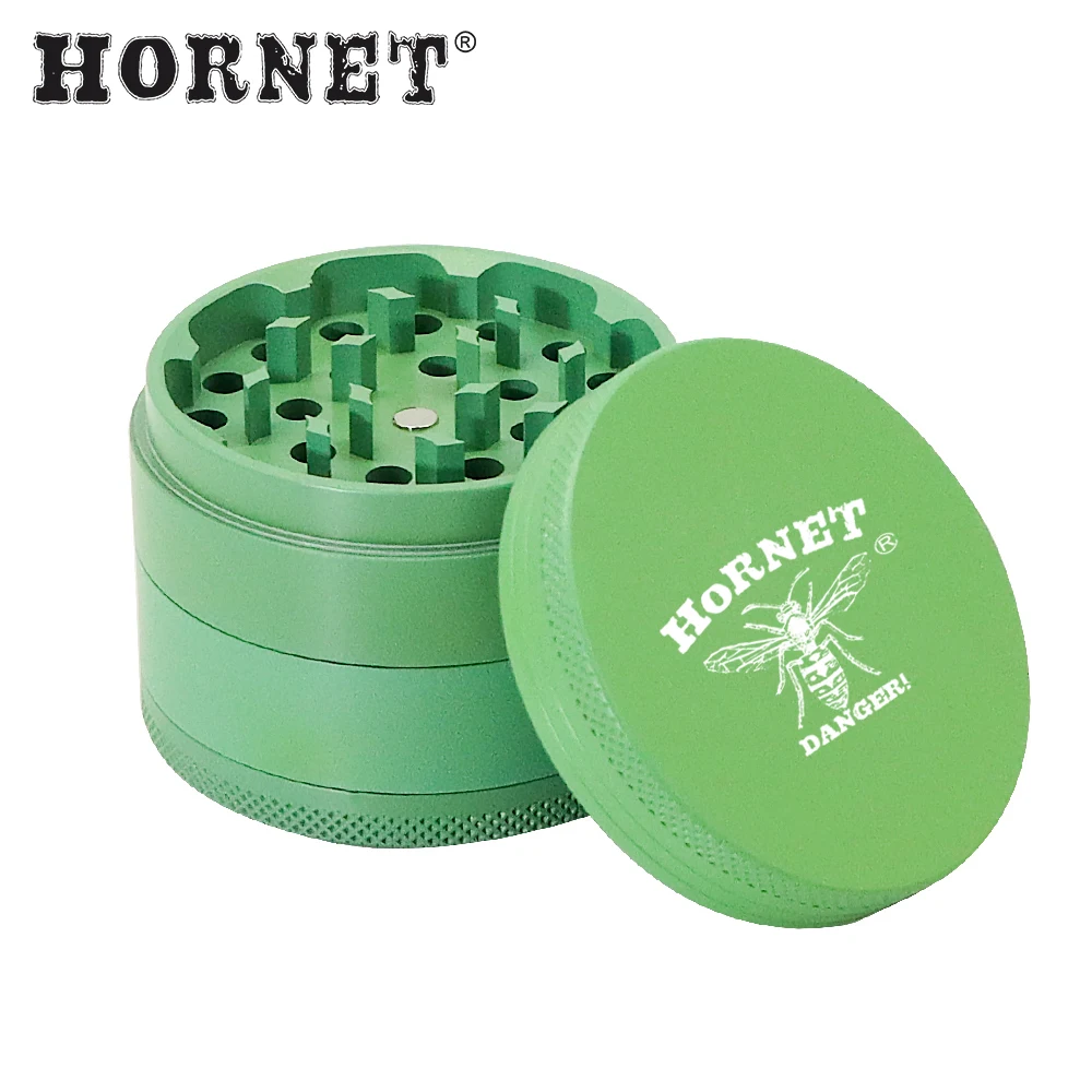 HORNET Aluminum 63MM 4 Layers Tobacco Herb Grinder Metal Non-Stick Smoking Herb Spices Grinder Crusher Smoke Accessories