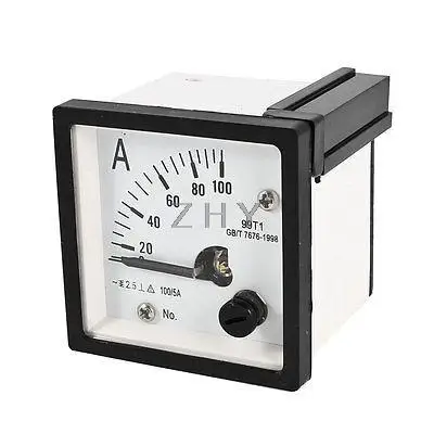 

AC 0-100A Measuring Range Panel Mounting Ammeter Ampere Meter 99T1 48mm x 48mm