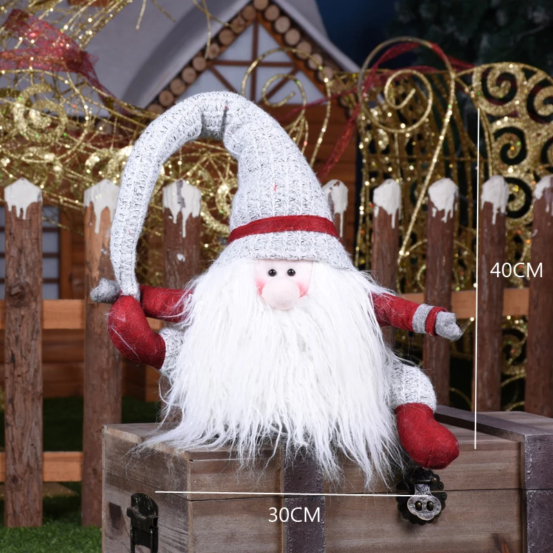 Рождество Санта Клаус куклы Рождественская елка украшение дома окно Санта Клаус куклы орнамент с рождественской елкой Adornos Navidad Natal - Цвет: 245 white hat