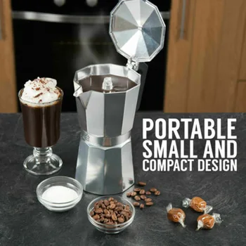 

150ml Italian Espresso Maker Coffee Moka Pot Stove Top Octagonal Aluminum Coffee Pot