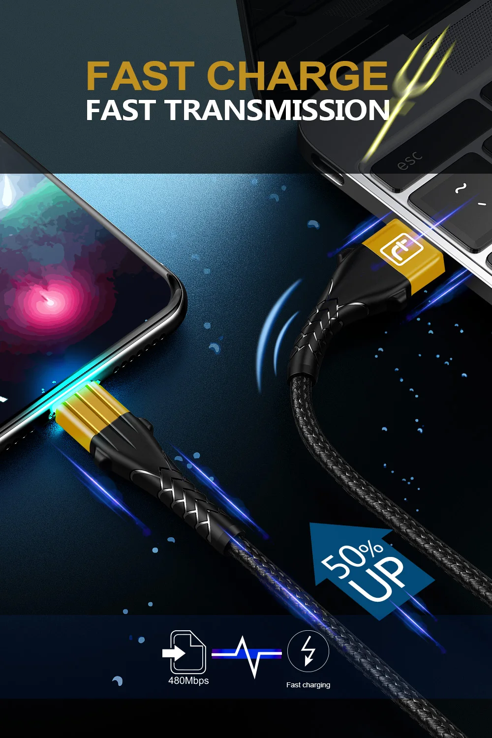 Кабель Twitch 3а usb type-C для samsung S9 S10 huawei P30 Xiaomi A2 Redmi Note 8 Quick Charge 3,0 кабель USB C для быстрой зарядки телефона