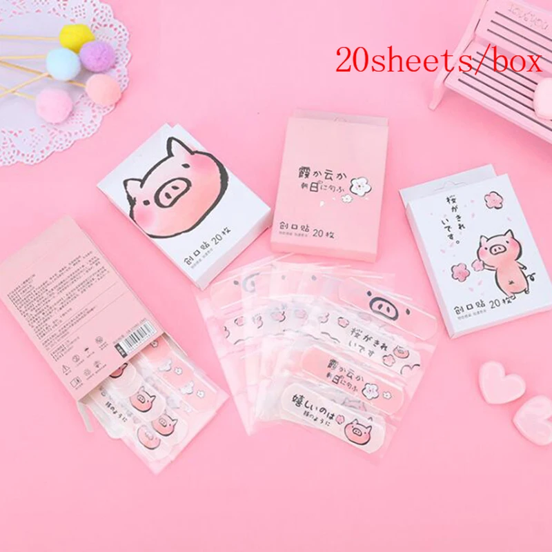 20 шт. клейкие повязки Kawaii дышащие Мультяшные повязки Портативный Открытый аптечка аварийный набор для детей и взрослых