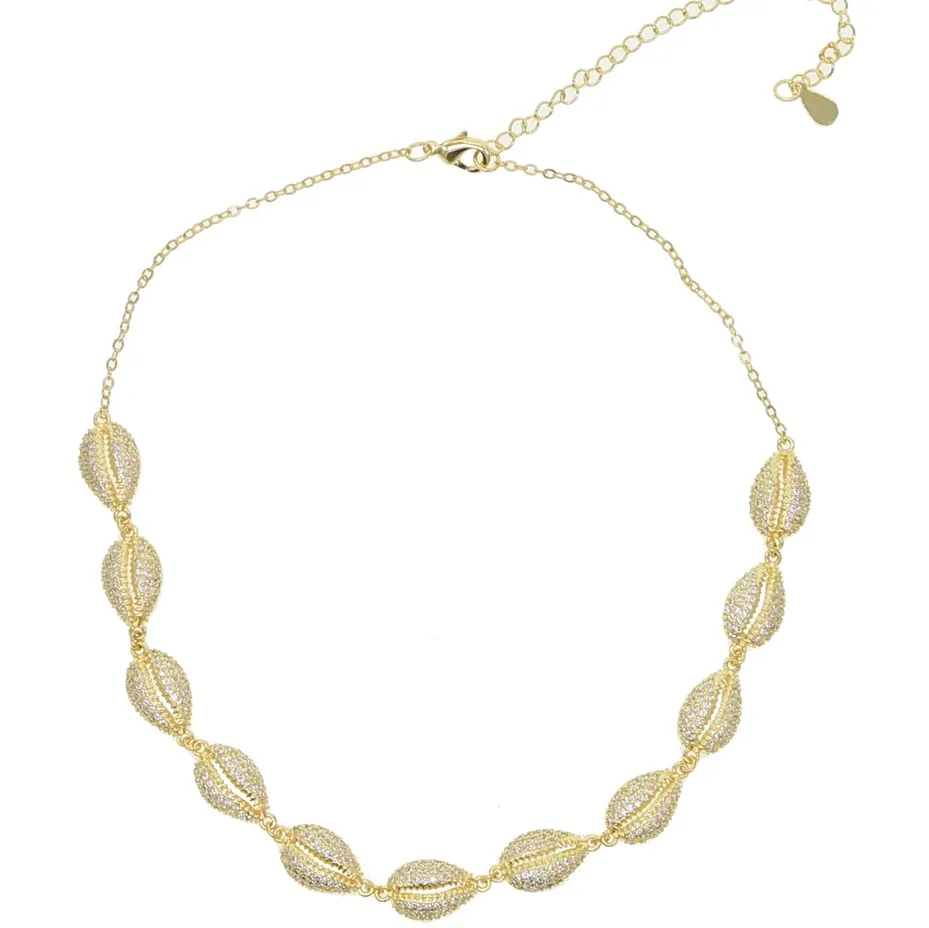 white necklace Женское сексуальное Радужное чокер с чешским покрытием, ювелирное изделие, наполненное золотом, белая радуга, красочное ЧР, Морская раковина, дизайнерское ожерелье, ювелирное изделие - Окраска металла: white necklace