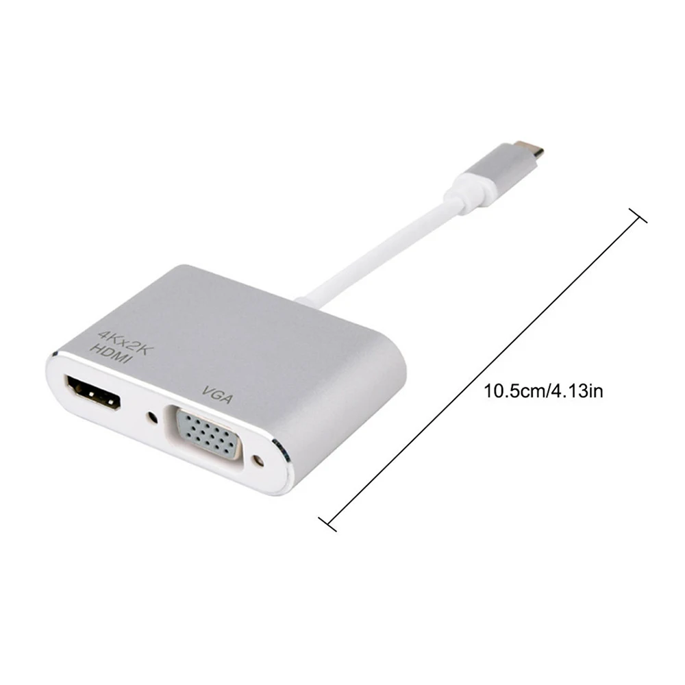 2 порта 4 к Тип C разъем USB C к HDMI VGA адаптер USB-C концентратор видео конвертеры адаптер для Macbook