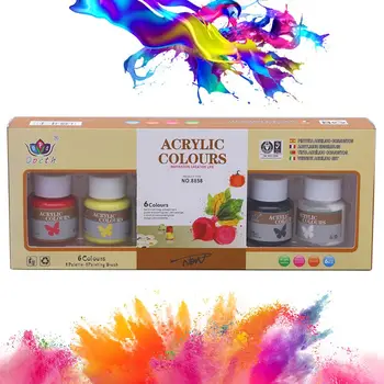

6 x 25ml Heavy Body Colors Rich Pigments Acrylic Paint Set for Painting Crafts