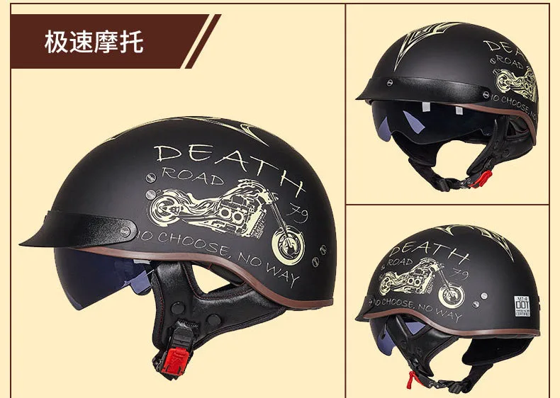 GXT мотоциклетный шлем Ретро Винтаж Casco Мото шлем с открытым лицом скутер гоночная езда с точкой сертификации мотоциклетный шлем - Цвет: Colour 4