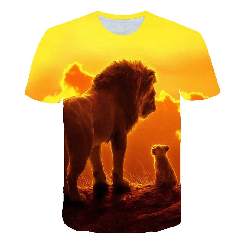 Лидер продаж, Детская футболка с аниме «Король Лев», «Симба», летняя модная удобная детская футболка для мальчиков и девочек, Детская футболка с 3D принтом «Король Лев» - Цвет: picture color