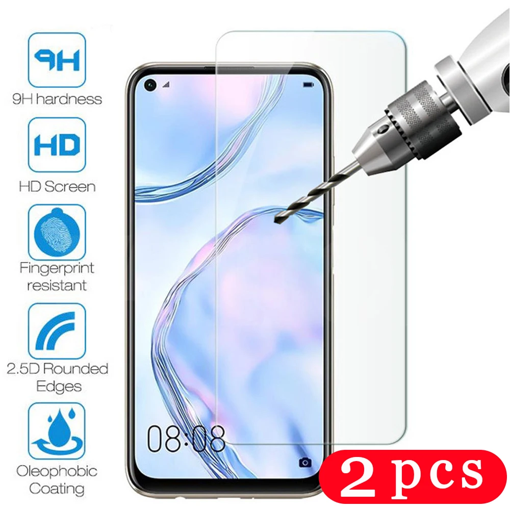2 шт. 9H закаленное стекло для huawei P40 pro plus lite E P30 P20 Защитная пленка экрана смартфона