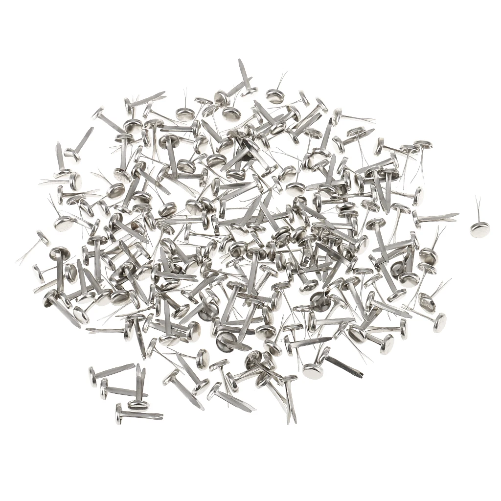 200Pcs Silver Metal Paper Fasteners MINI Brads Split Pins for DIY Projects - 0.24x0.51inch