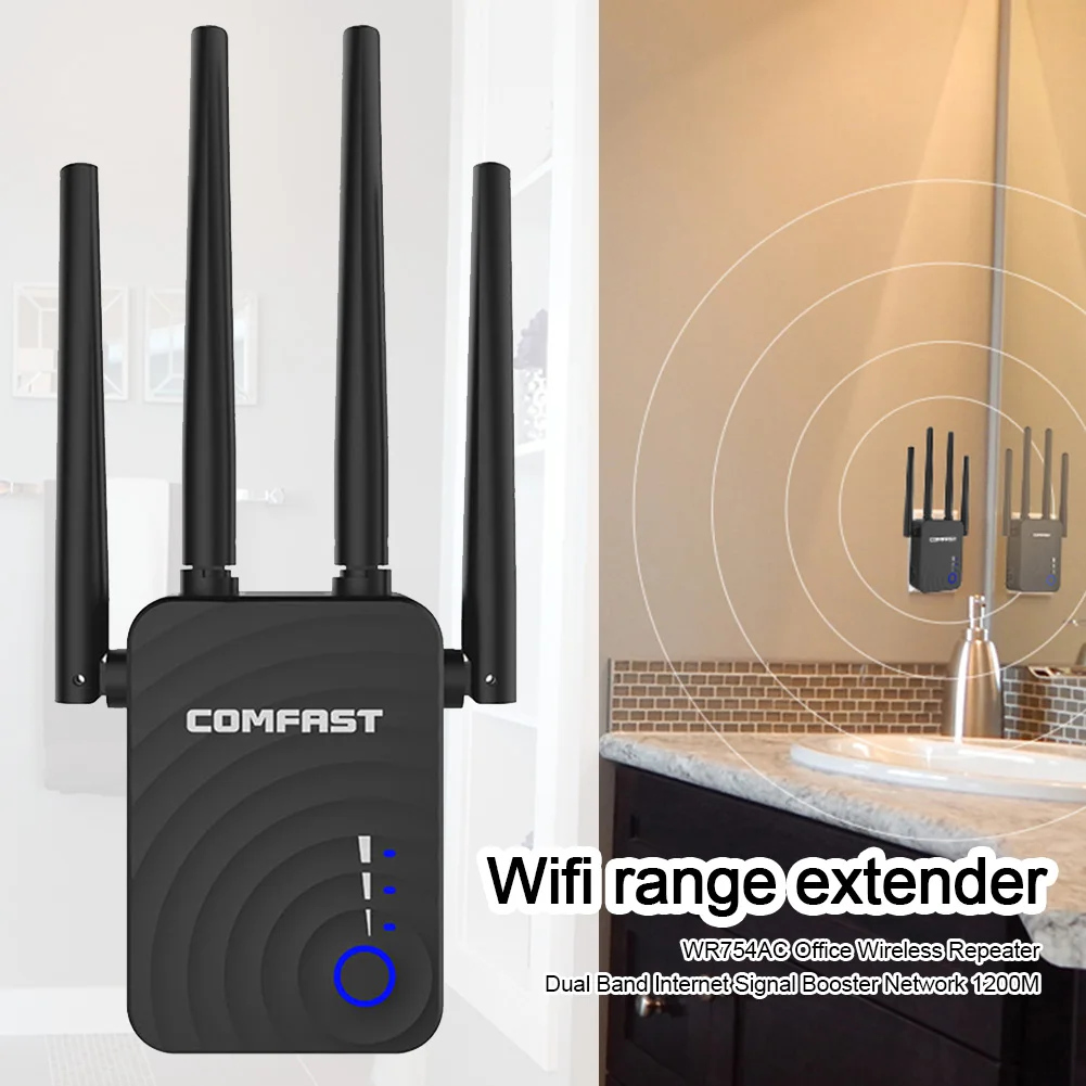 WR754AC двухдиапазонный Интернет домашний Стабильный wifi расширитель диапазона беспроводной ретранслятор 1200 м сетевой Усилитель сигнала Усилитель офиса