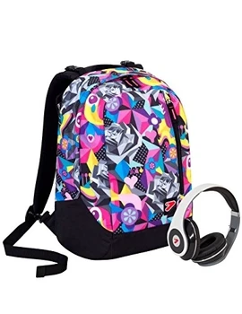 

Zaino SEVEN THE DOUBLE - BLACK ROSE - Nero Rosa Blu - cuffie stereo con grafica abbinata incluse! 2 zaini in 1 REVERSIBILE